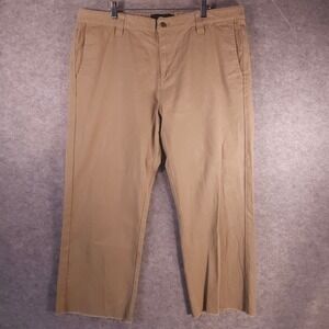 Skater Baggy Khaki Tan Chino Pants Mens Former Raw Hem Cropped Streetwear 38x25